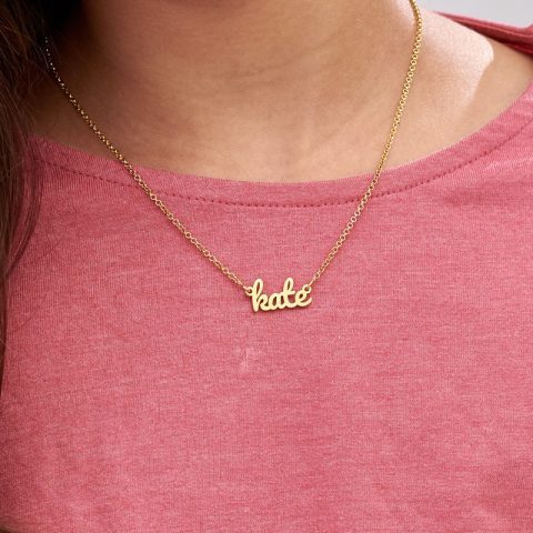 Dainty Name Necklace, Custom Nameplate Necklace