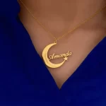 Moon and Star Name Pendant – Amanda neck product image