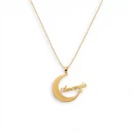 Moon and Star Name Pendant – Amanda white product image