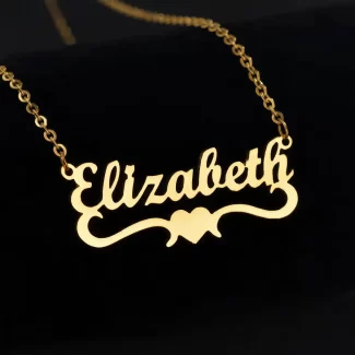 Pretty Heart Name Pendant – Elizabeth hero product image