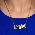 Pretty Heart Name Pendant – Elizabeth neck product image