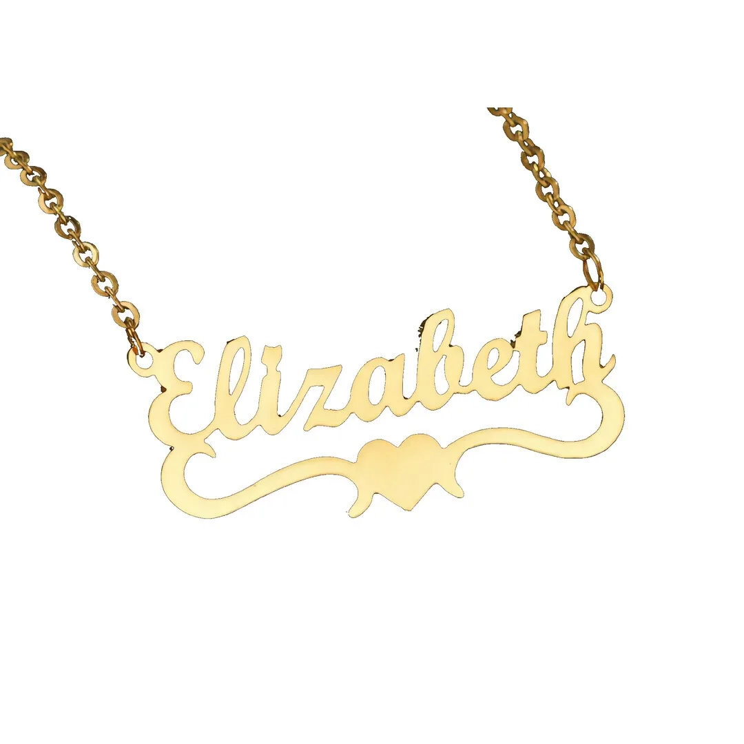 Pretty Heart Name Pendant – Elizabeth white product image