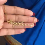 Rose Name Necklace – Lacey hand product image