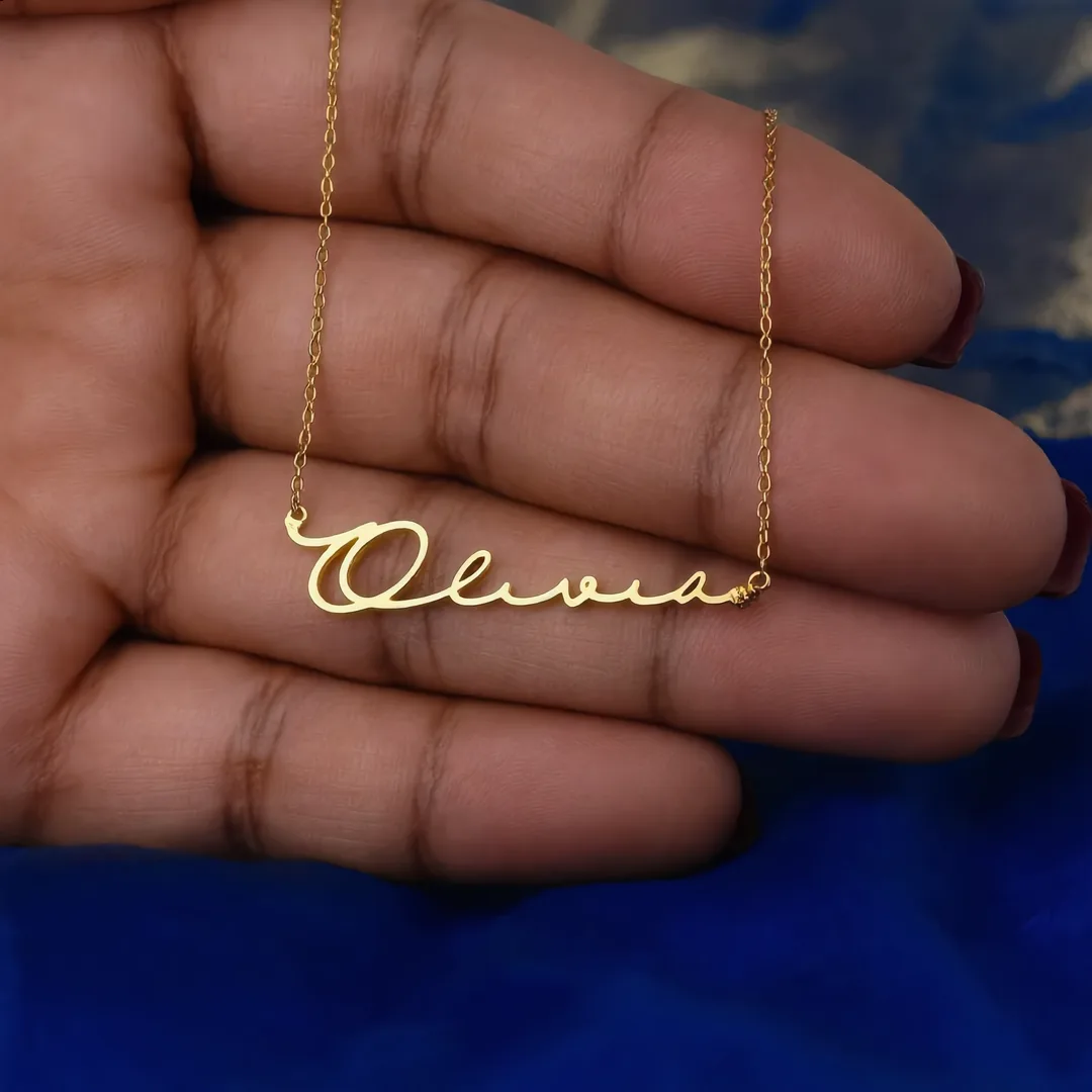 Signature Name Pendant exact sample hand product photo
