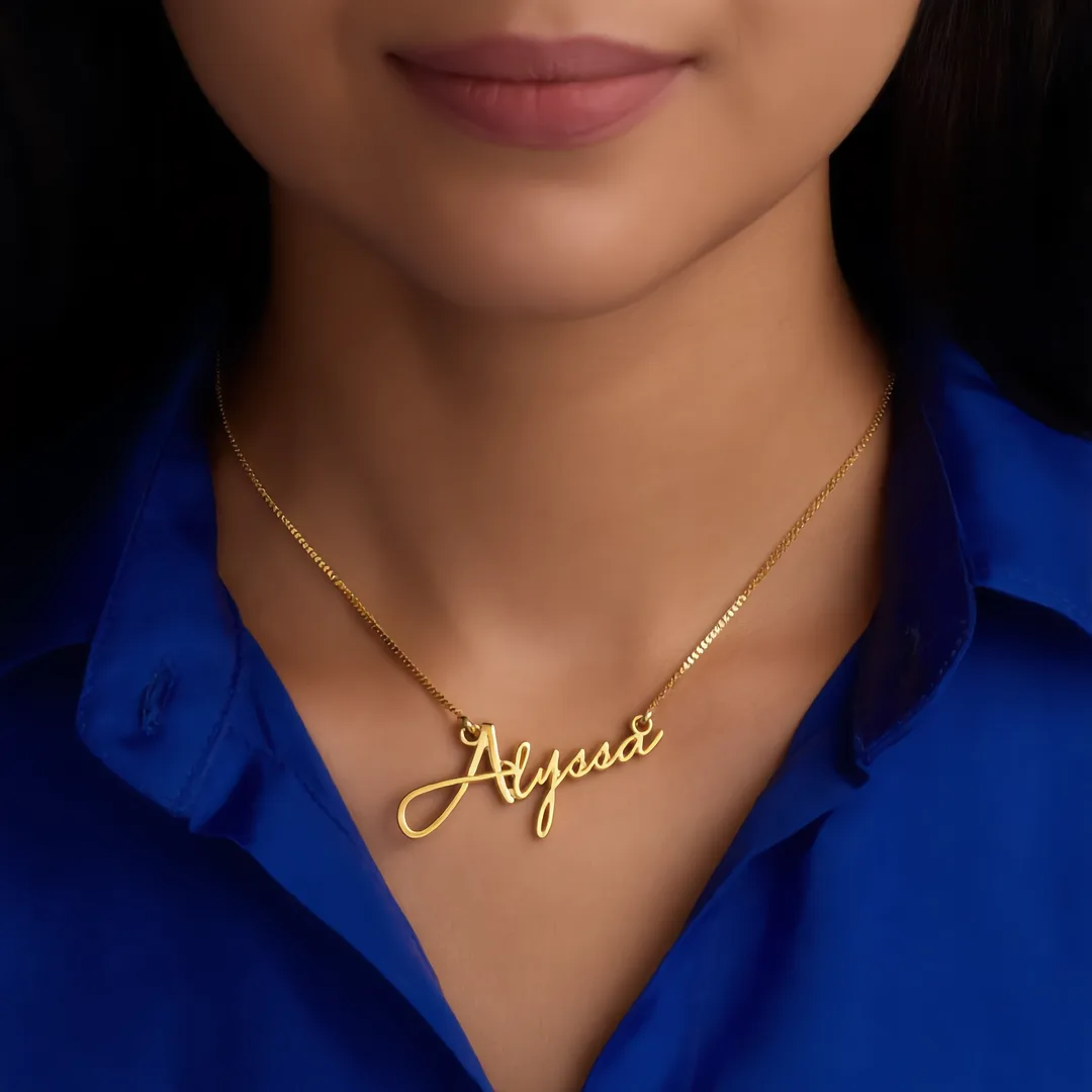 Signature Style Name Necklace – Alyssa neck product image