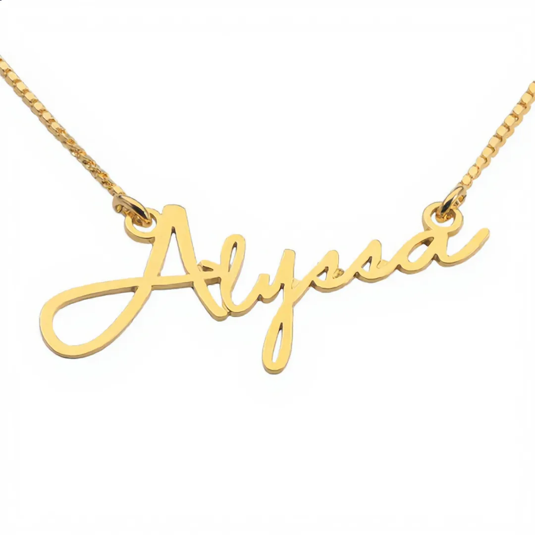 Signature Style Name Necklace – Alyssa white product image