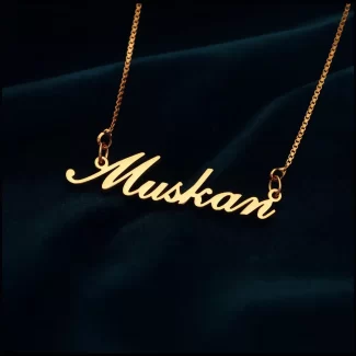 Simple Style Name Necklace Muskan – black velvet hero