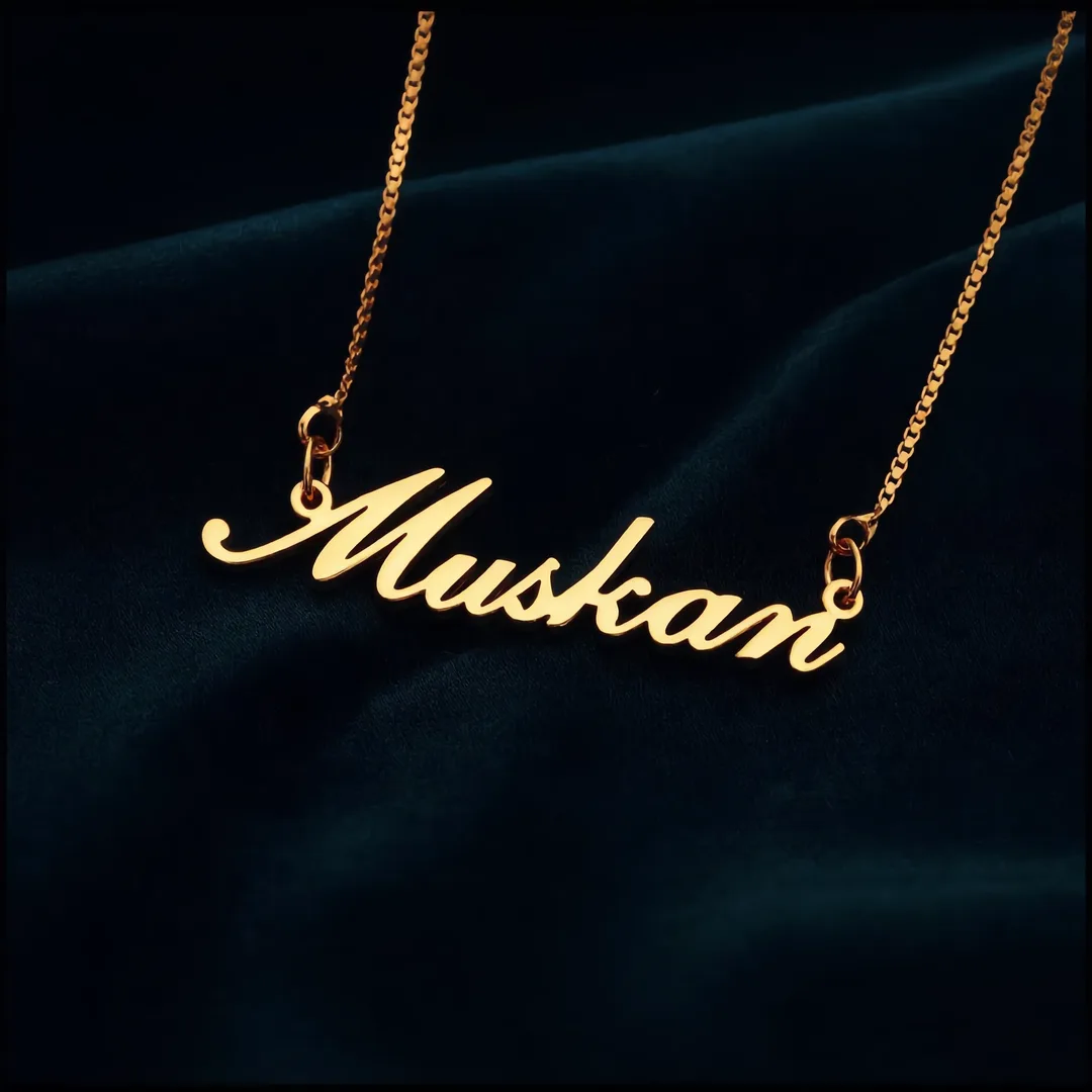 Simple Style Name Necklace Muskan – black velvet hero