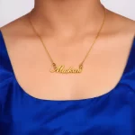Simple Style Name Necklace Muskan – indian female neck