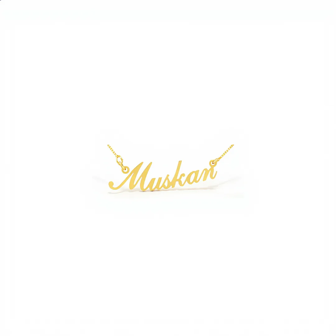 Simple Style Name Necklace Muskan – white studio