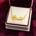 Special Style Name Necklace Disha displayed in a premium gift box