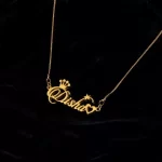 Special Style Name Necklace Disha on black velvet