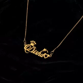 Special Style Name Necklace Disha on black velvet