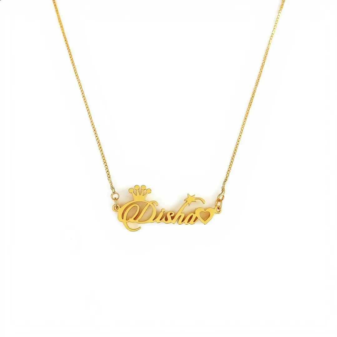 Special Style Name Necklace Disha on a white background