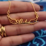 Wings Style Name Necklace Akshu hand product photo