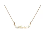 Wings Style Name Necklace Akshu on white background