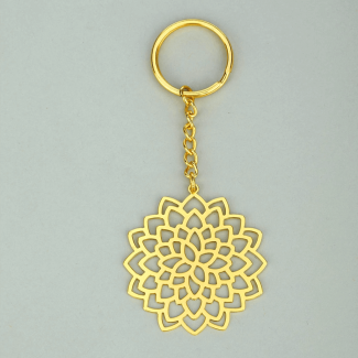 Flower Design Keychain, Floral Lotus Keychain