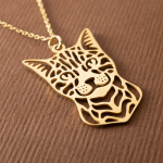 Cat Charm Necklace, Origami Cat Pendant