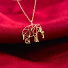 Geometric Elephant Necklace, Animal Lovers Necklace
