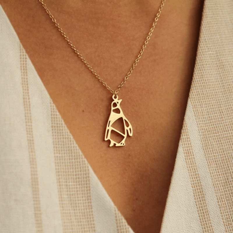 Origami Penguin Necklace, Penguin Jewellery