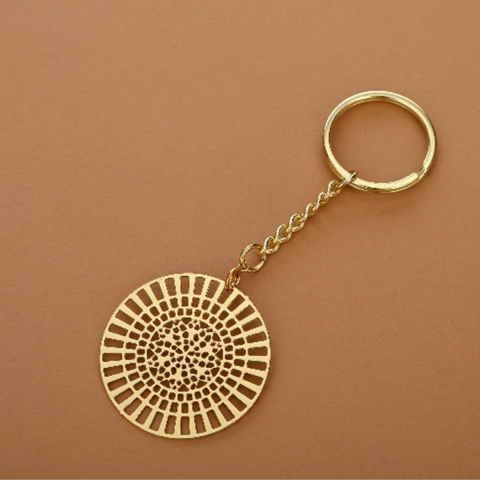 Mandala Style Keychain, Circle Keychain