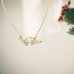 Origami Dinosaur Necklace, Animal Lover Pendant