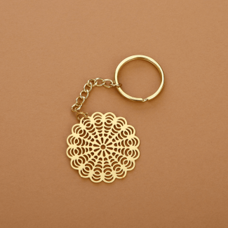 Mandala Keychain, Floral Keychain Ring
