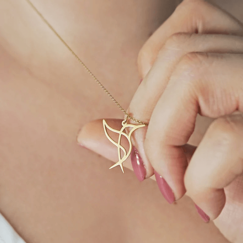 Hummingbird Necklace, Origami Hummingbird Necklace