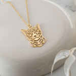 Cat Charm Necklace, Origami Cat Pendant