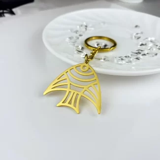 Geometric Animal Fish Keychain, Abstract Fish Keychain Ring