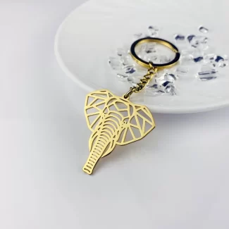 Geometric Animal Elephant Keychain, Elephant Charm Ornament Accessory Keychain