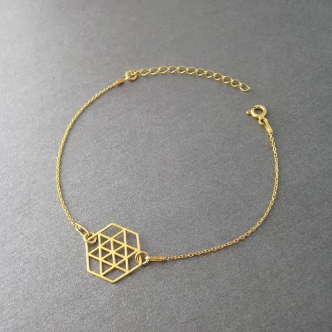 Geometric Origami Bracelet, Hexagon Bracelet
