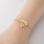 Diamond Outline Shaped Bracelet, Gemstone Outline Bracelet, Classic Diamond