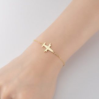 Small Airplane Bracelet, Travel Bracelet Gift, Aircraft