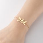 Moon Goddess Pentagram Bracelet, Triple Moon Goddess Witch Bracelet, Pentagram Bracelet, Witch Jewellery