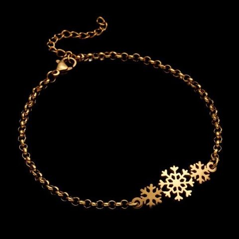 Snowflake Pattern Bracelet, Elegant Fine Frozen Charm Bracelet