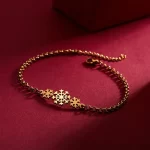 Snowflake Pattern Bracelet, Elegant Fine Frozen Charm Bracelet