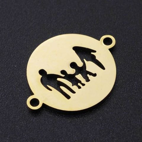 Family Bracelet, Family Members Round Connector Charms Jewelry