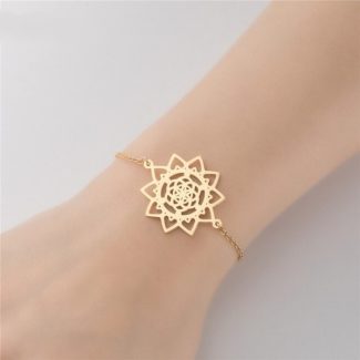 Retro Flower Of Life Bracelet, Floral Bracelet