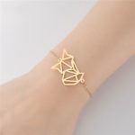 Geometric Fox Bracelet, Cutout Fox Animal Bracelet