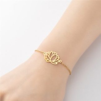 Lotus Bracelet, Spiritual Lotus Flower Statement Bracelet, Lotus Flower Jewelry