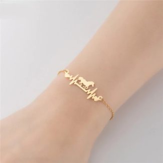 Running Horse Bracelet, Heartbeat & Horse Bracelet