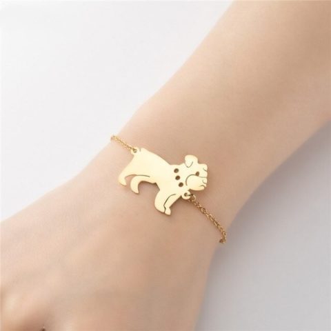 Bulldog Bracelet, Cute English Bulldog, Feminine Pet Jewelry