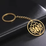 Lotus Keychain, Yoga Lotus Flower Keychain