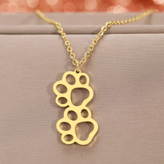 Double Panda Footprint Necklace