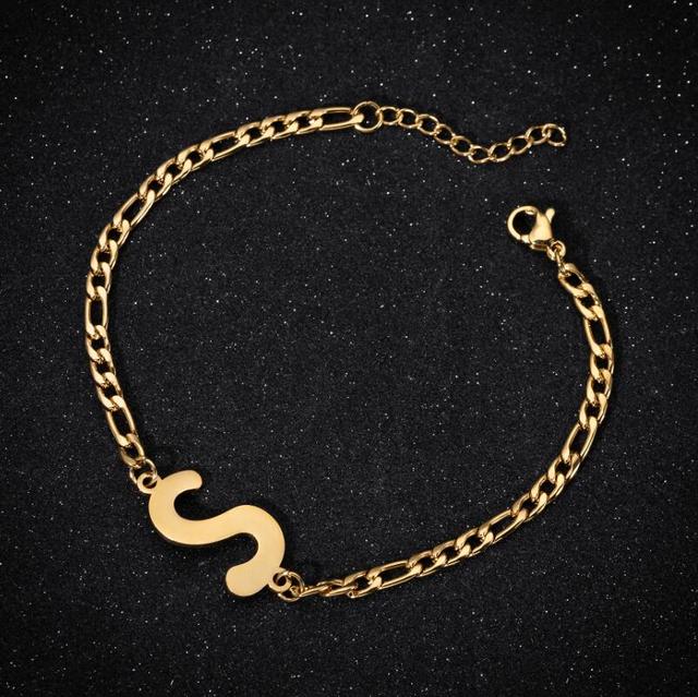 Sazuna Jewellers Bold Gold Alphabet S Bracelet For Women - 1 Pcs in Nepal -  Buy Bangles & Bracelets at Best Price at Thulo.Com