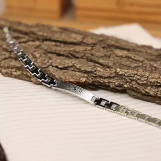 Om Silver Steel Bracelet