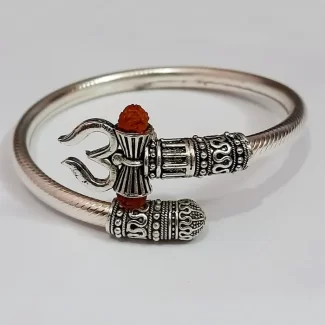 Rudraksha Trishul Damroo Designer Kada Bracelet