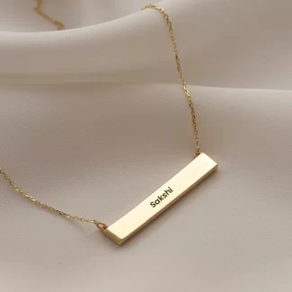 Gold Plated Personalized Engraved Name Necklace