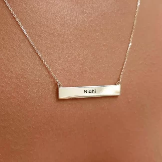 Silver Plated Personalized Engraved Name Necklace